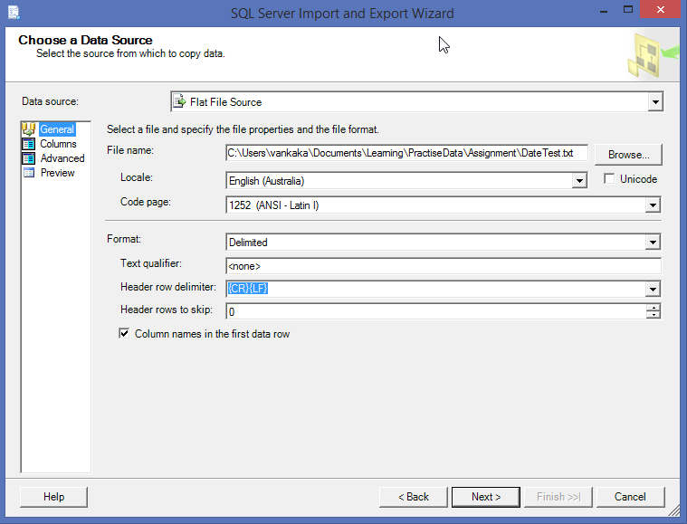 Import and Export Wizard – Handling Dates in Flat Files